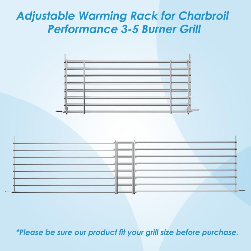BBQration Adjustable Warming Rack Grill Parts for Charbroil Performance 3/4 Burner 463352521 463365021 463354021 463732623, Grill Swing Away Grid for Charbroil Grill Replacement Parts - Image 5